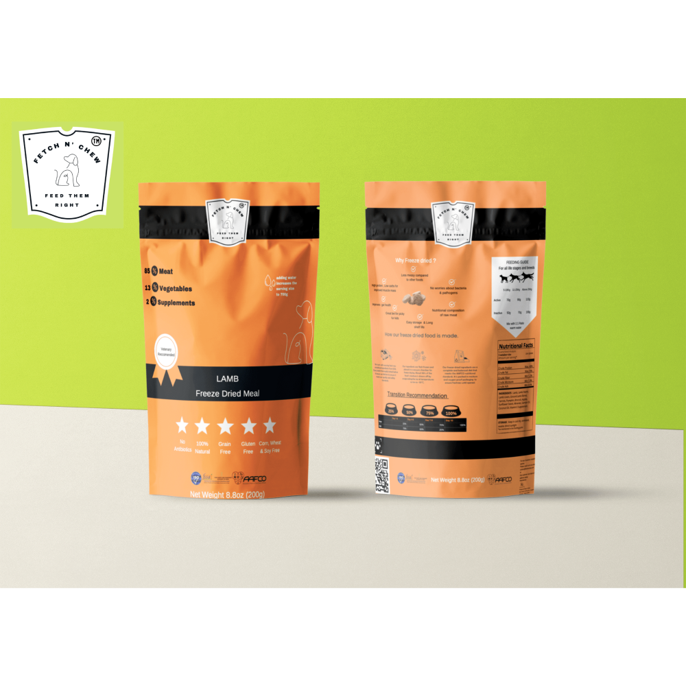 Fetch n  Chew Lamb Freeze Dried Meal Patty Dog Treats