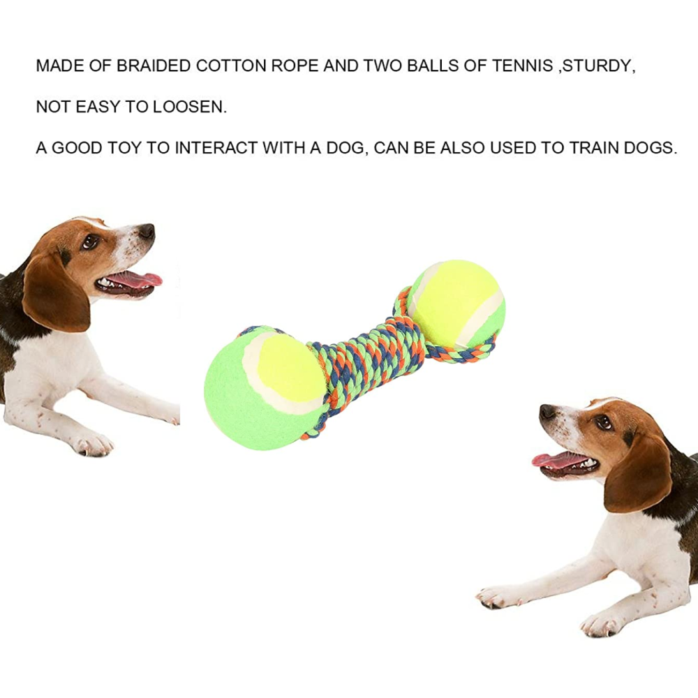 Emily Pets Dumbell Shaped Toy With Tennis Balls for Pets