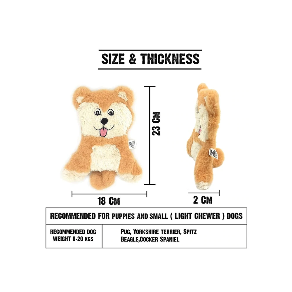 Goofy Tails Husky Unstuffed Crinkle with Squeaky Plush Toy for Dogs