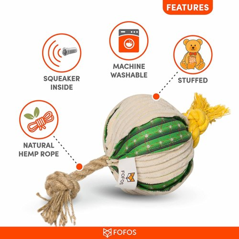 FoFos Cactus Ball With Hemp Rope Toy for Dogs