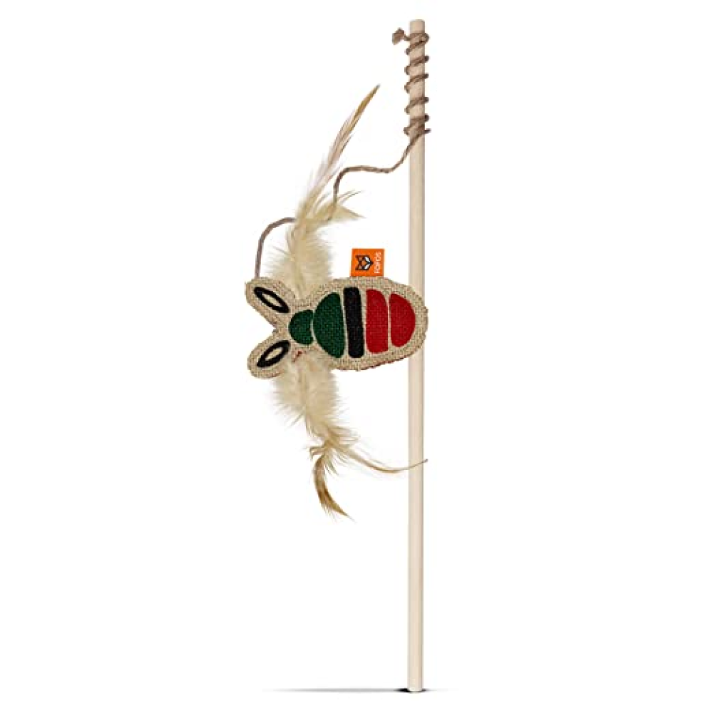 Fofos Scandi Bee with Wooden Stick Toy for Cats (Buy 1 Get 1 Free)