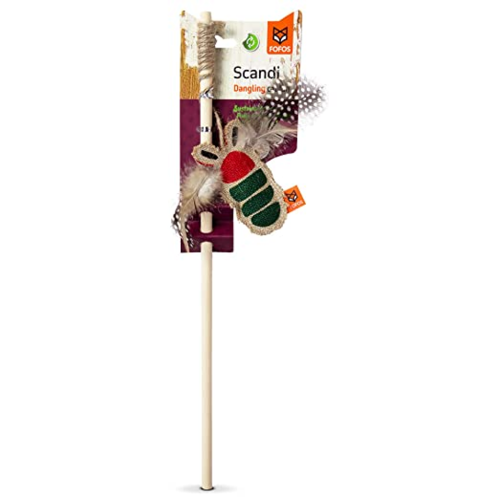 Fofos Scandi Beetle with Wooden Stick Toy for Cats (Buy 1 Get 1 Free)