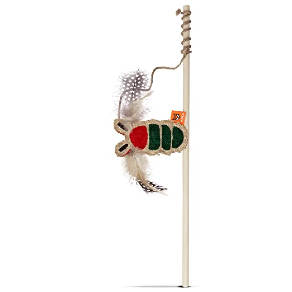 Fofos Scandi Beetle with wooden stick Toy for Cats