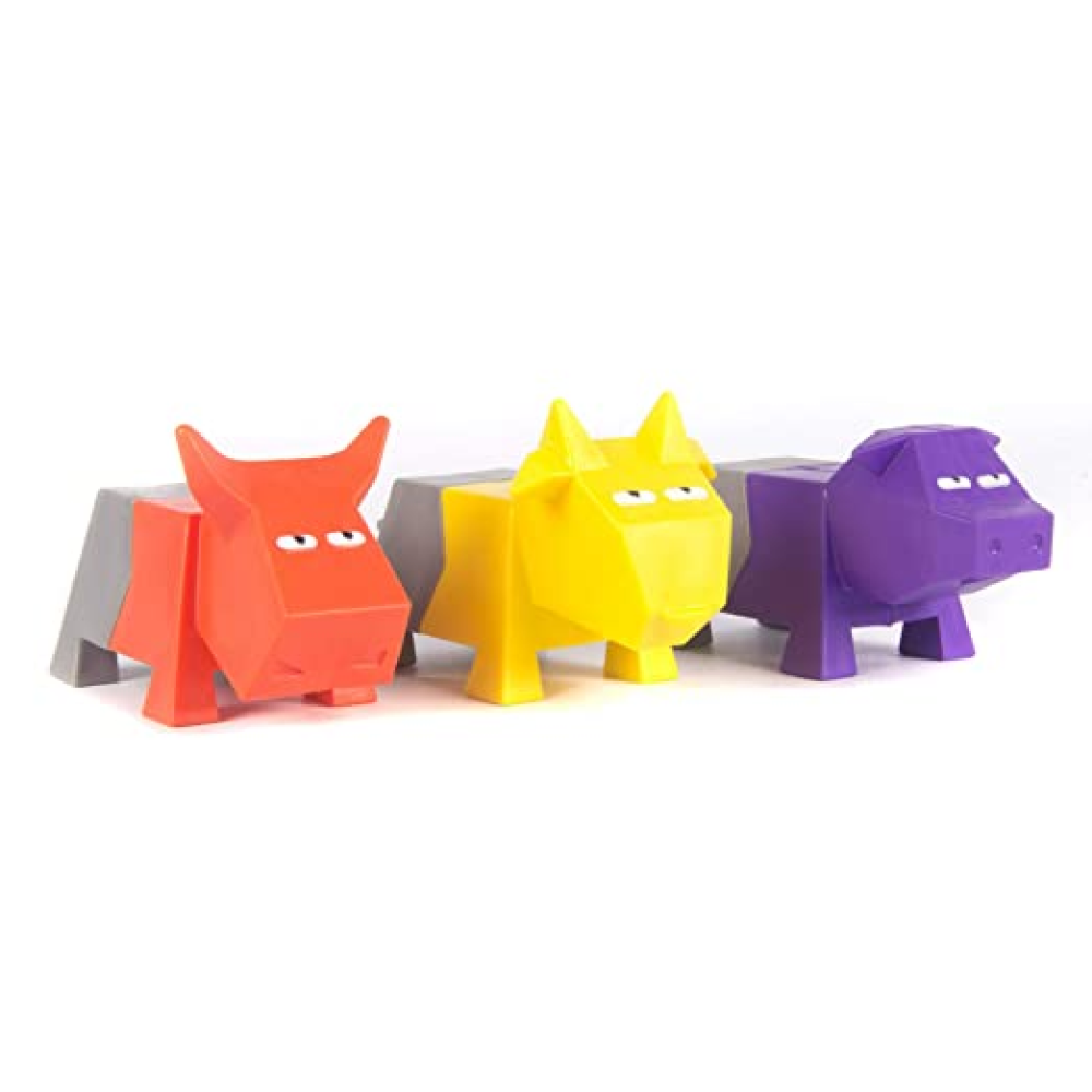 Barkbutler Fofos - Comic Farm Pig Toy & Football Chew Toy for Dogs (Pack of 2)