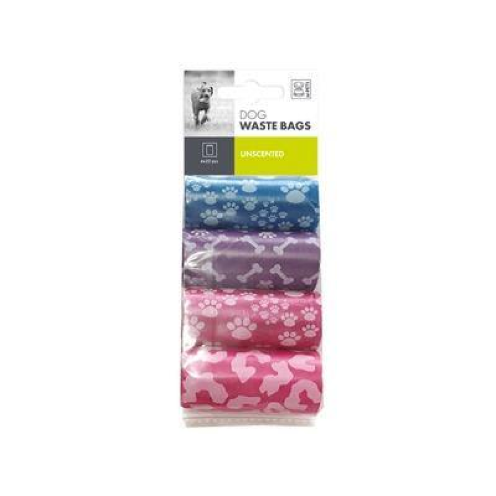 M-Pets Mutlicoloured Waste Bags for Dogs (Unscented)