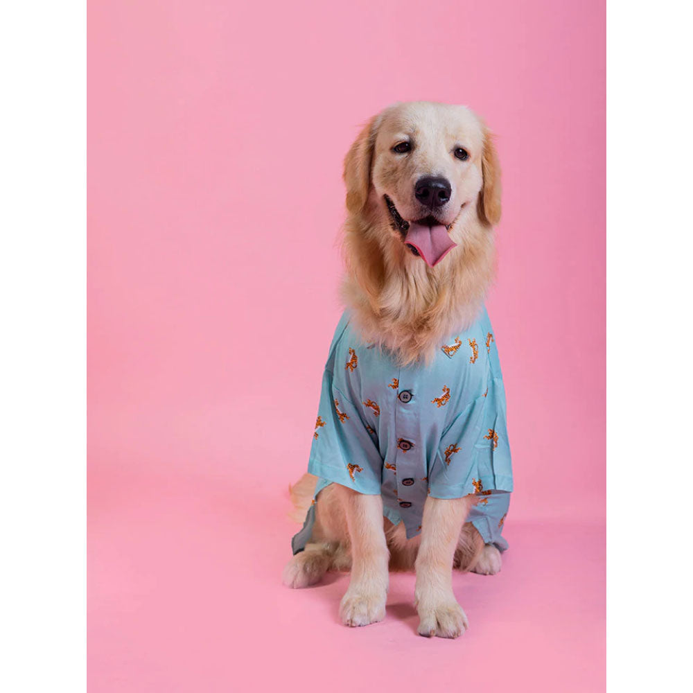Pet And Parents (Namaste Pets) Dancing Tiger Printed Shirt for Dogs