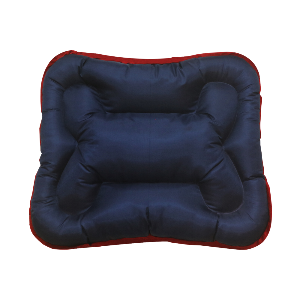 Hiputee Rectangular Shape Waterproof Polyester Fabric Bone Shaped Cushion Bed for Pets (Blue)