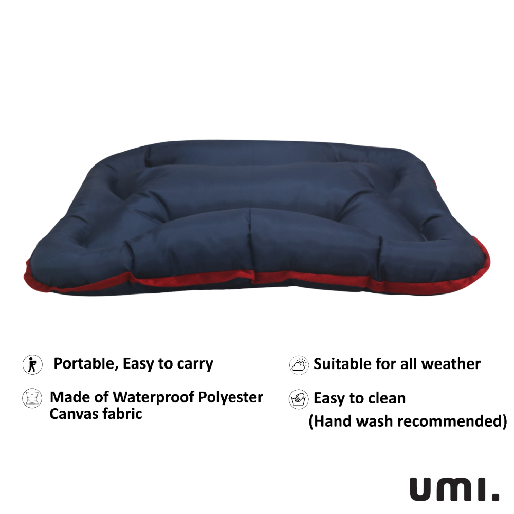 Hiputee Rectangular Shape Waterproof Polyester Fabric Bone Shaped Cushion Bed for Pets (Blue)