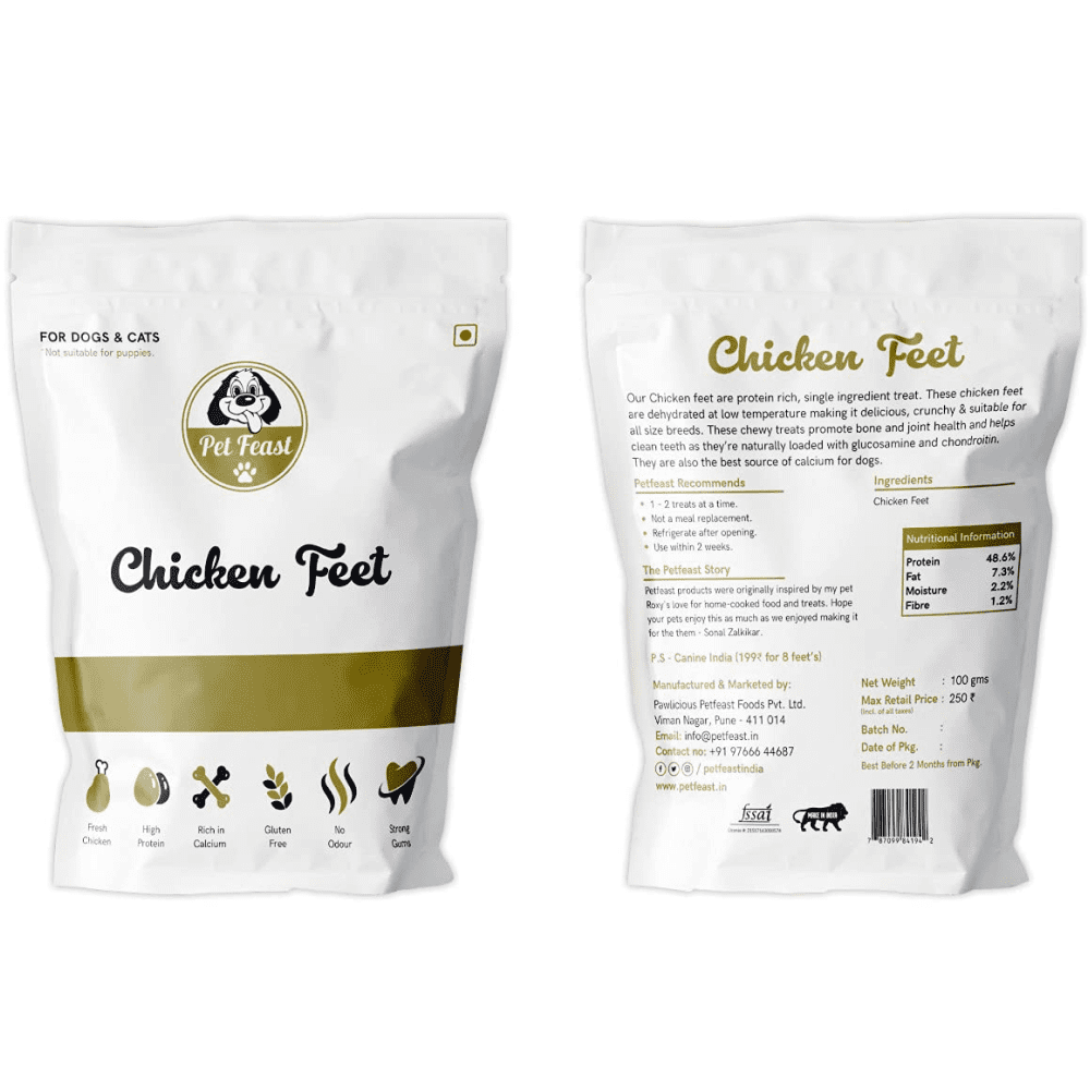 Pet Feast Chicken Feet Raw Treats for Pets