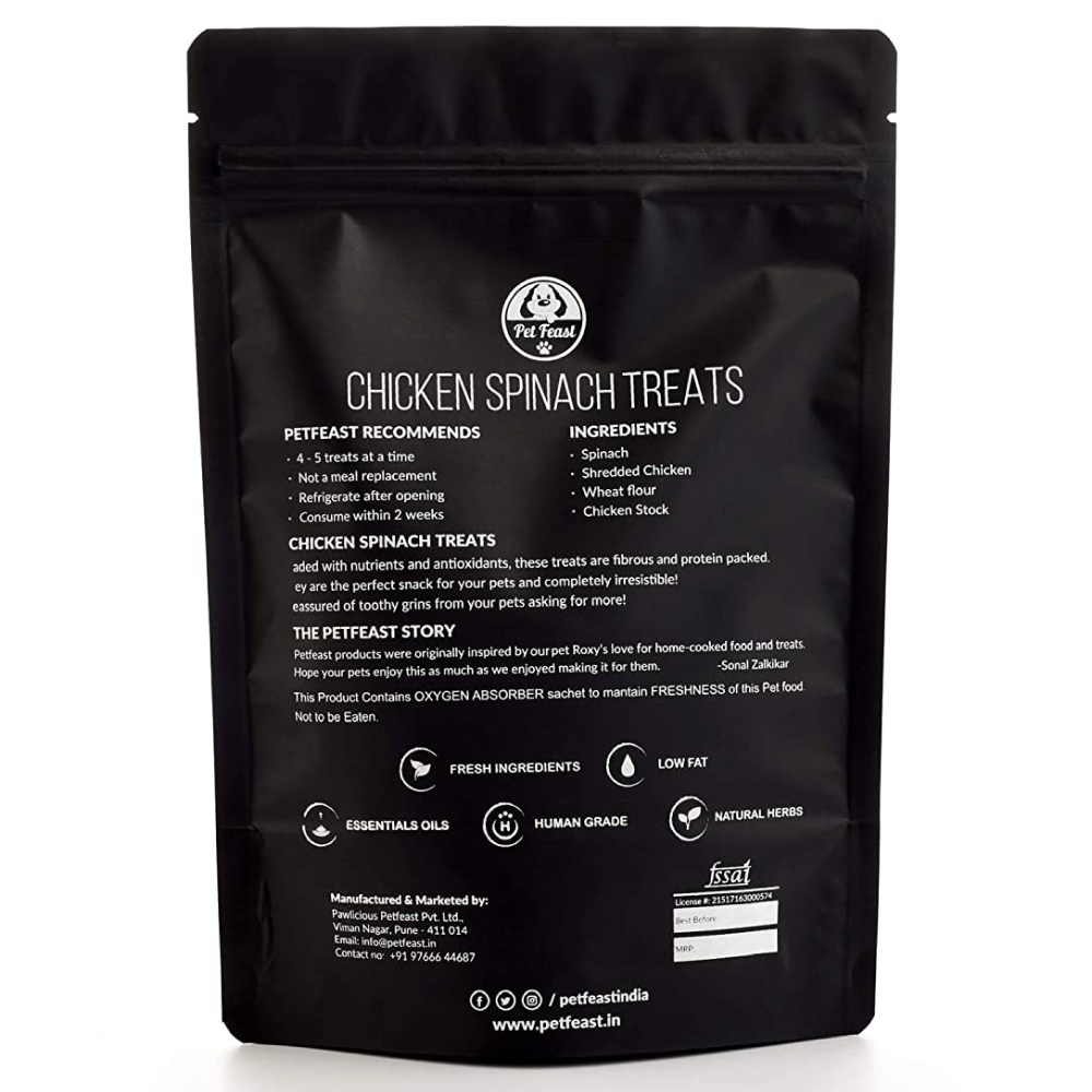 Pet Feast Chicken Spinach Dog Treats