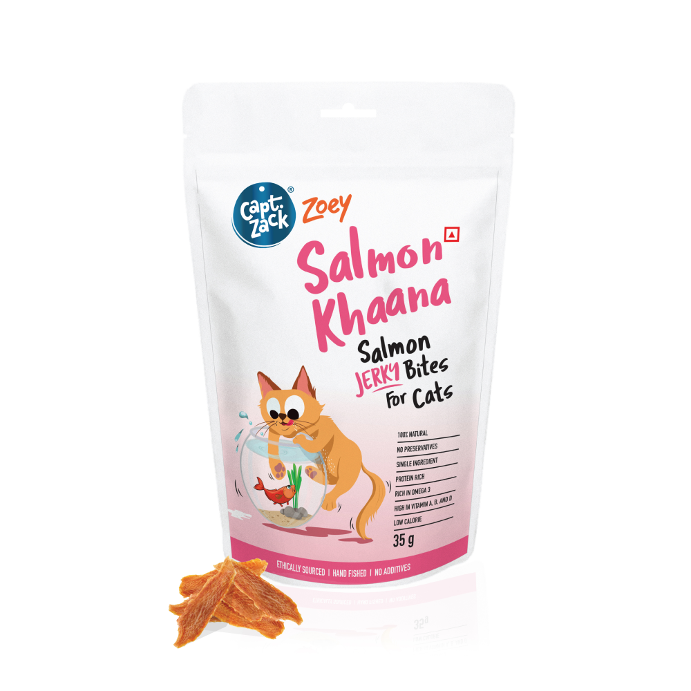 Captain Zack Zoey Salmon Khaana Jerky Bites Cat Treats