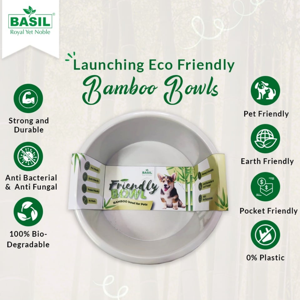 Basil Eco Friendly Bamboo Bowl for Dogs