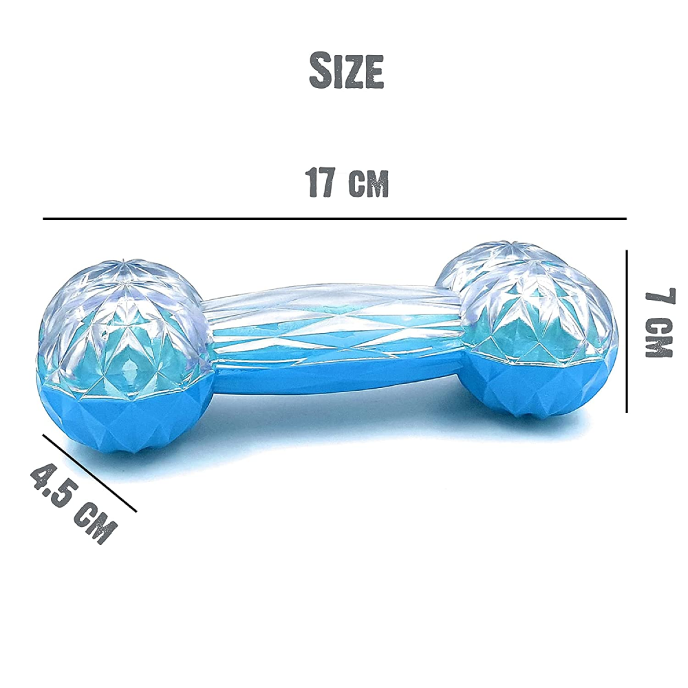 Goofy Tails Rubber Squeaky Bone Toy for Dogs (Dual Tone)