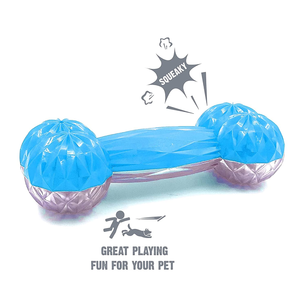 Goofy Tails Rubber Squeaky Bone Toy for Dogs (Dual Tone)