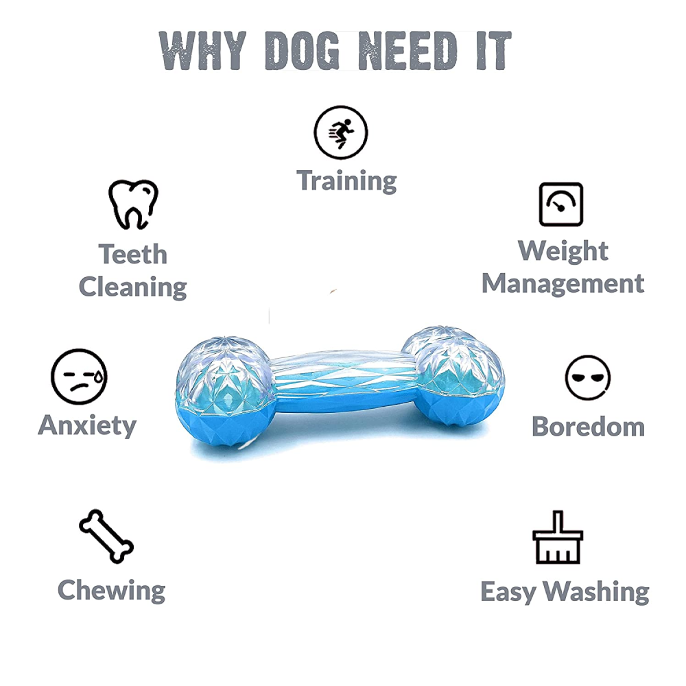 Goofy Tails Rubber Squeaky Bone Toy for Dogs (Dual Tone)