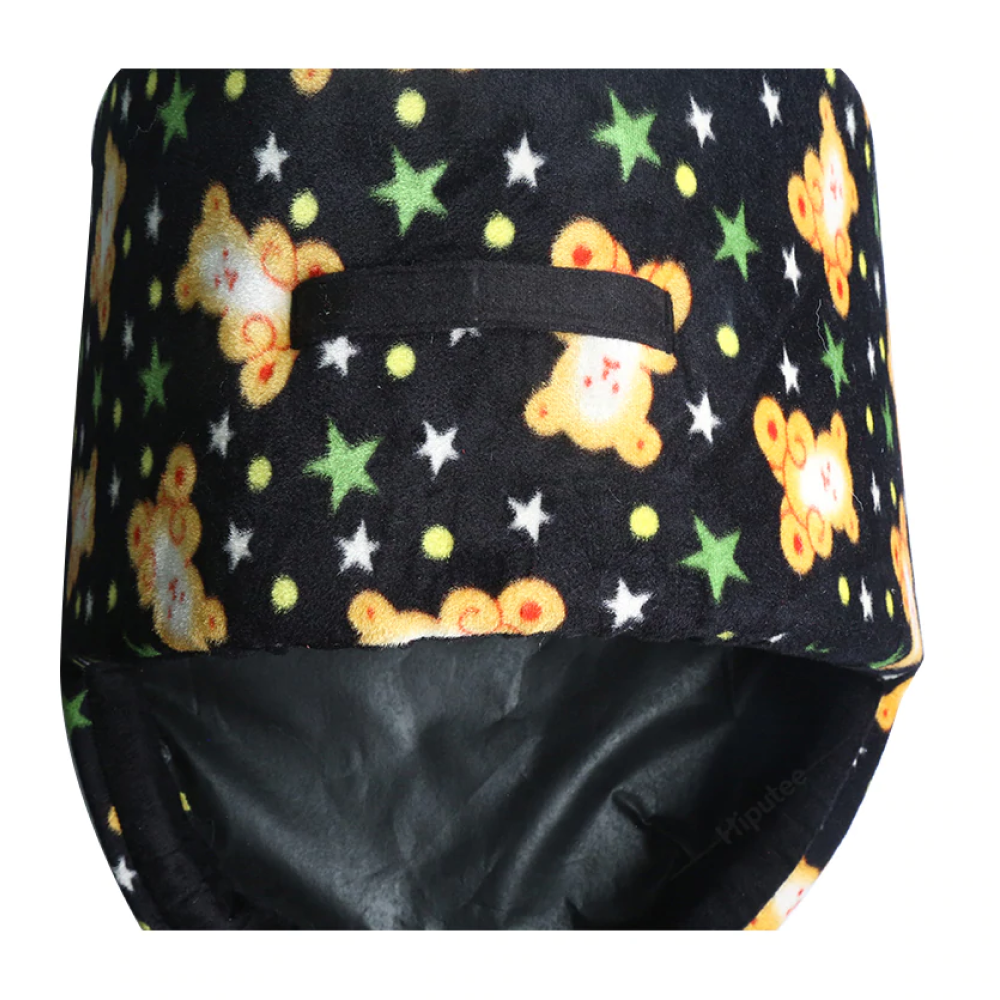 Hiputee Velvet Fabric Cave Shape Cartoon Print Toy Hut for Pets