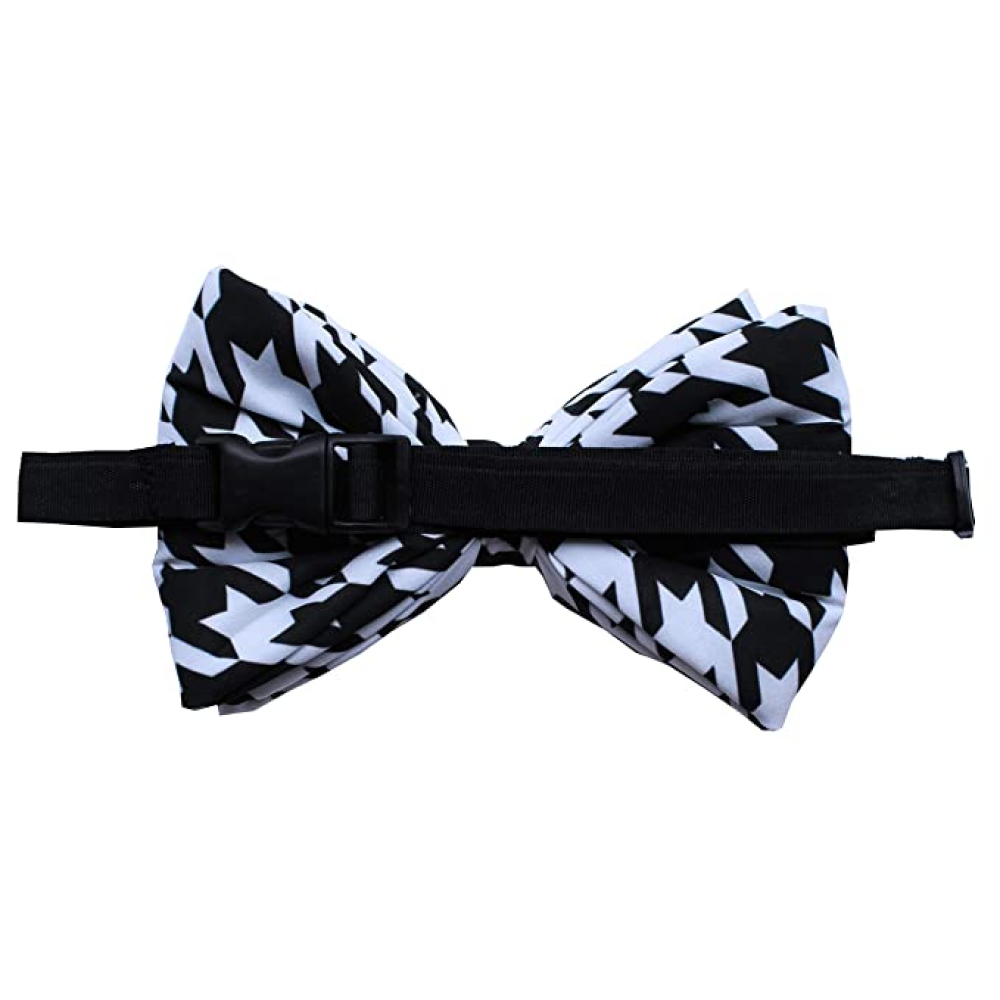 Lana Paws Black & White Houndstooth Adjustable Dog Bowtie