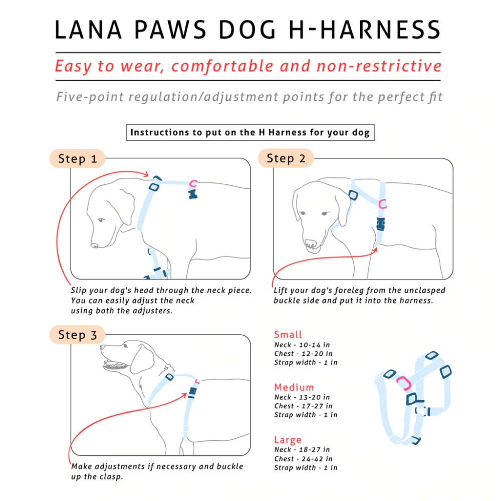 Lana Paws Comic Strip Dog H Harness