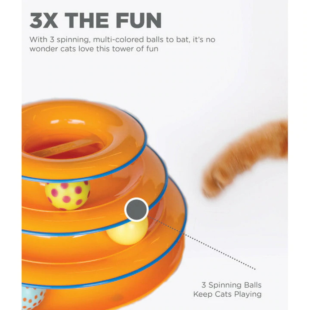 Outward Hound Tower of Track Three Level Active Toy for Cats