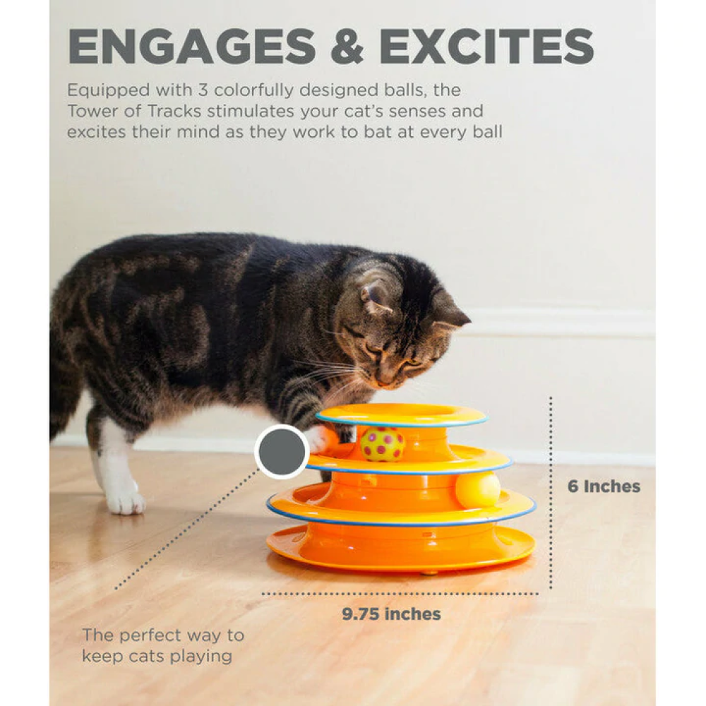 Outward Hound Tower of Track Three Level Active Toy for Cats