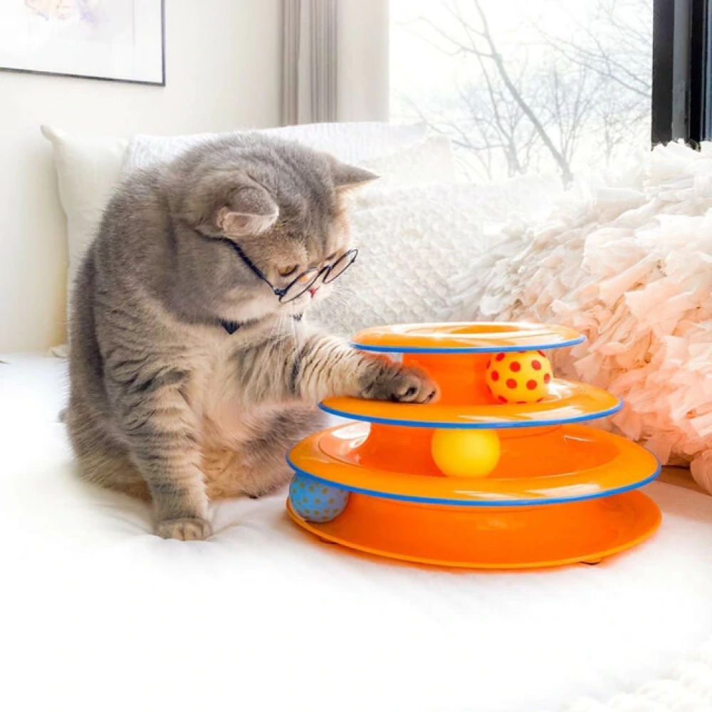 Outward Hound Tower of Track Three Level Active Toy for Cats