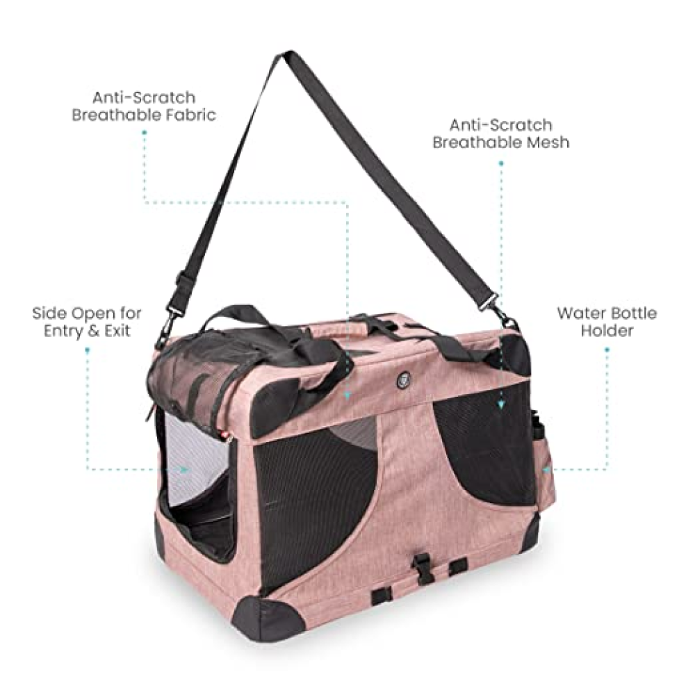 Fofos Comfort Premium Outdoor Carrier for Pets (Light Pink)