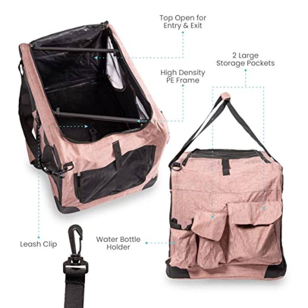 Fofos Comfort Premium Outdoor Carrier for Pets (Light Pink)