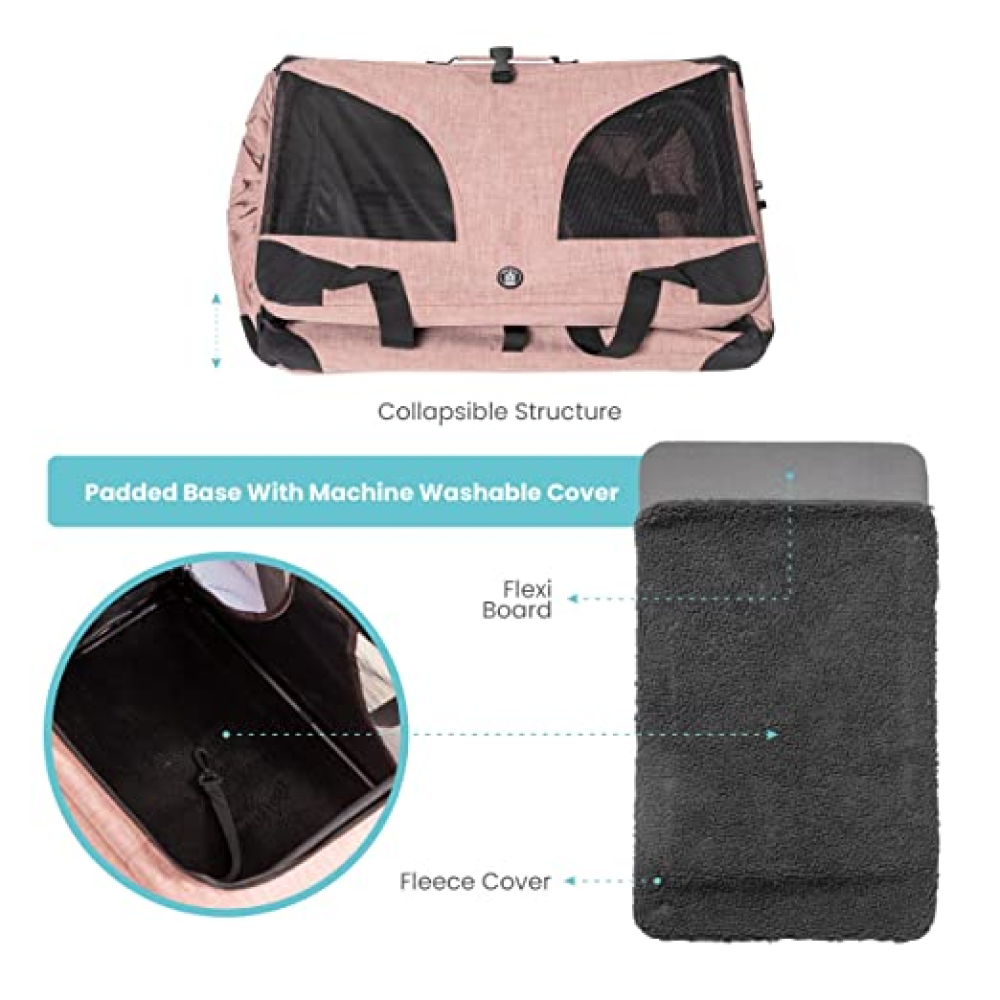 Fofos Comfort Premium Outdoor Carrier for Pets (Light Pink)