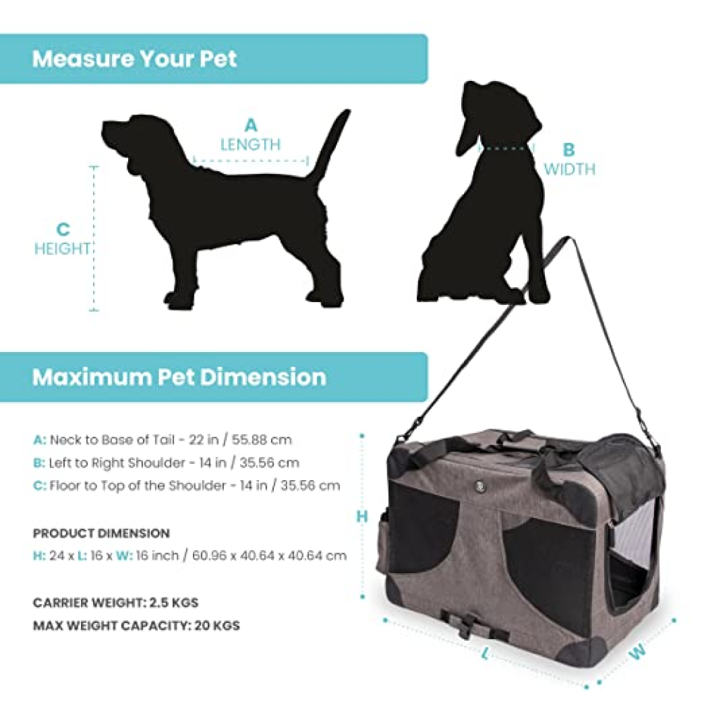 Fofos Comfort Premium Outdoor Carrier for Pets (Grey)