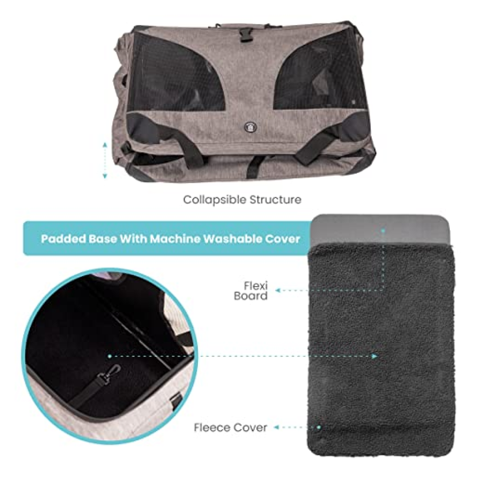 Fofos Comfort Premium Outdoor Carrier for Pets (Grey)