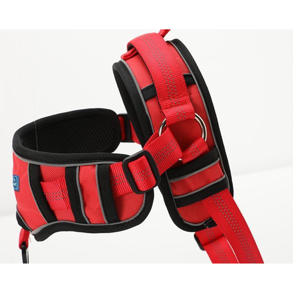 Whoof Whoof Chocker Fully Padded Harness for Dogs (Red)