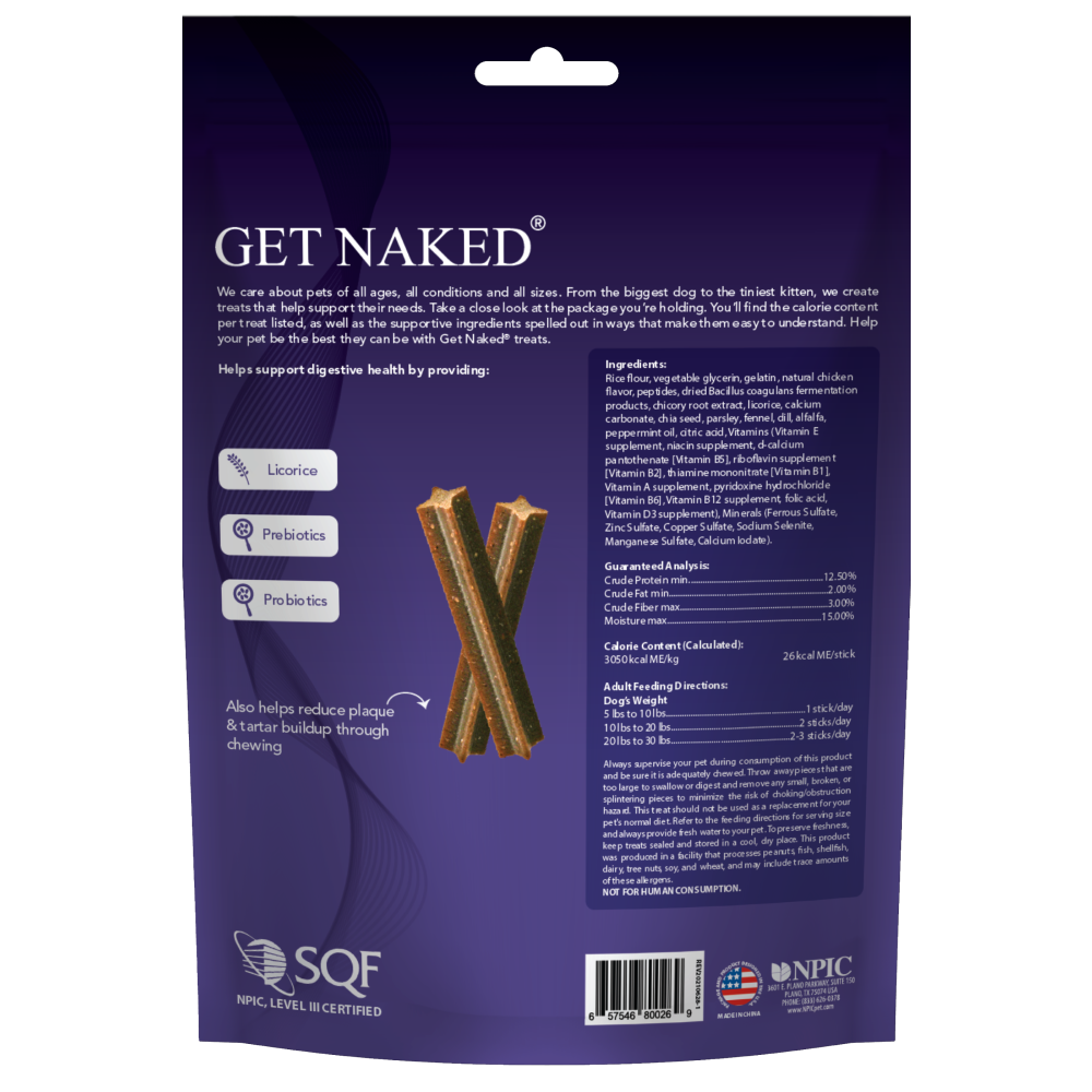 Get Naked Digestive Health Chicken Flavour Dog Treats