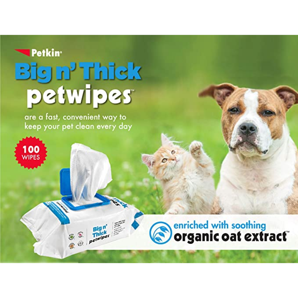 Petkin Big N Thick Petwipes for Pets (18x28cm)