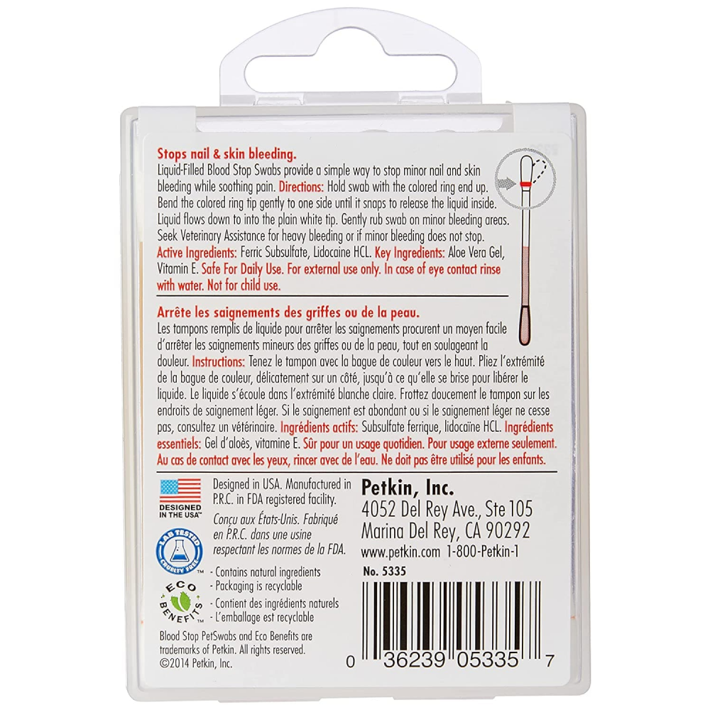 Petkin Blood Stop Pet Swabs for Pets