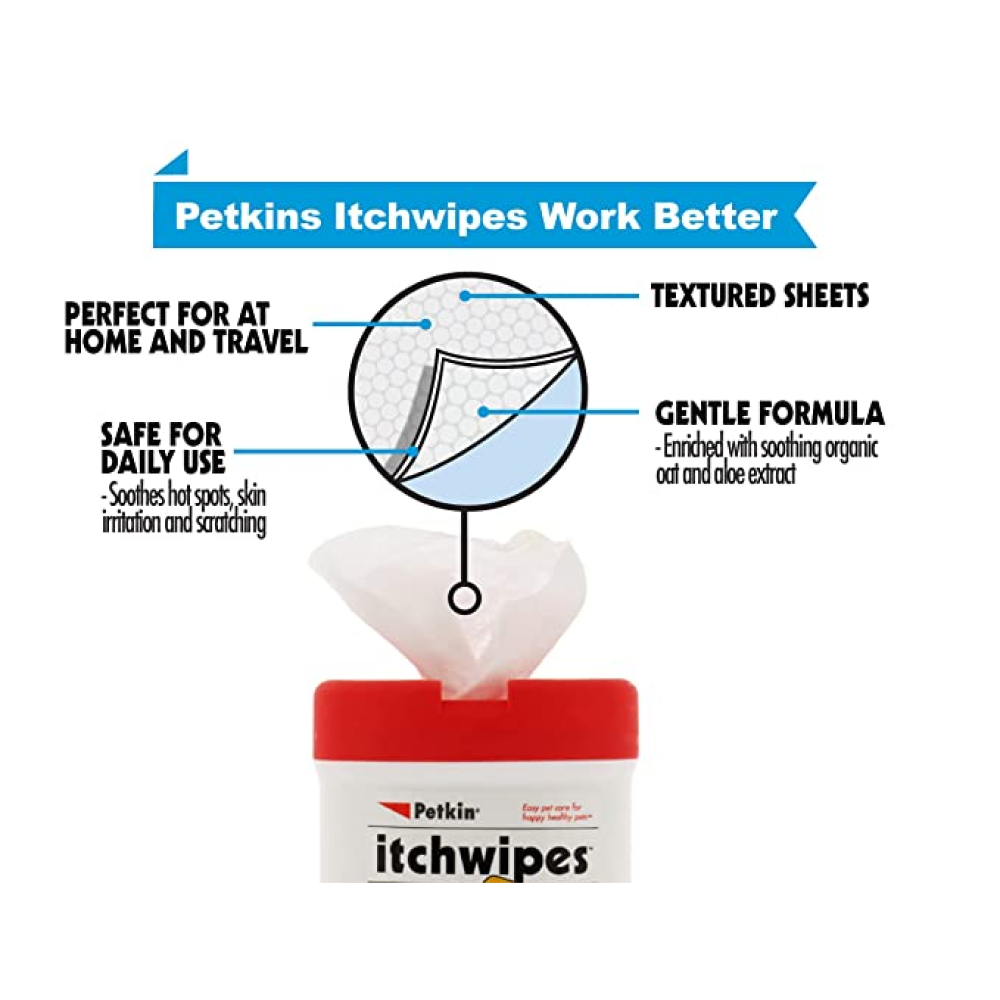Petkin Itch Wipes for Pets