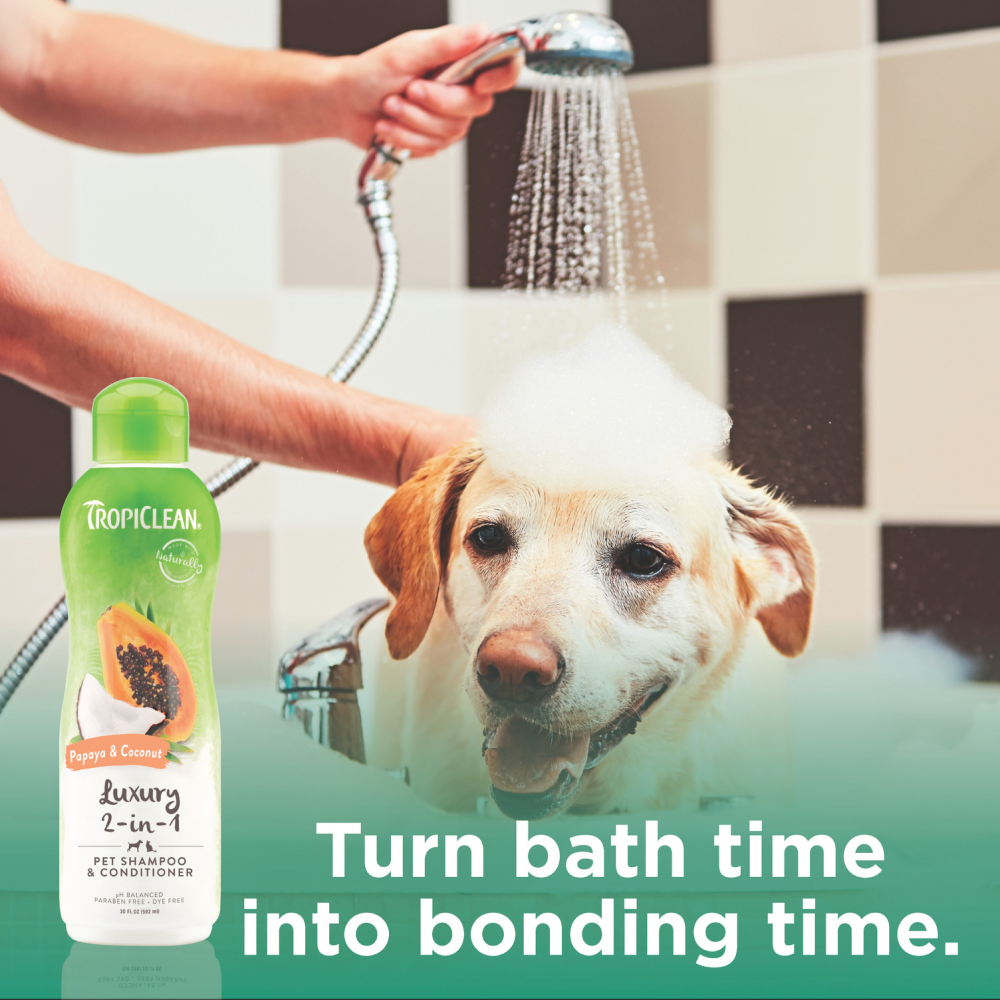 Tropiclean Papaya & Coconut 2 in 1 Shampoo & Conditioner for Pets