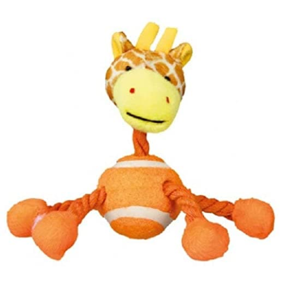 Trixie Animal Figures with Tennis Ball & Rope Toy for Dogs (Assorted)