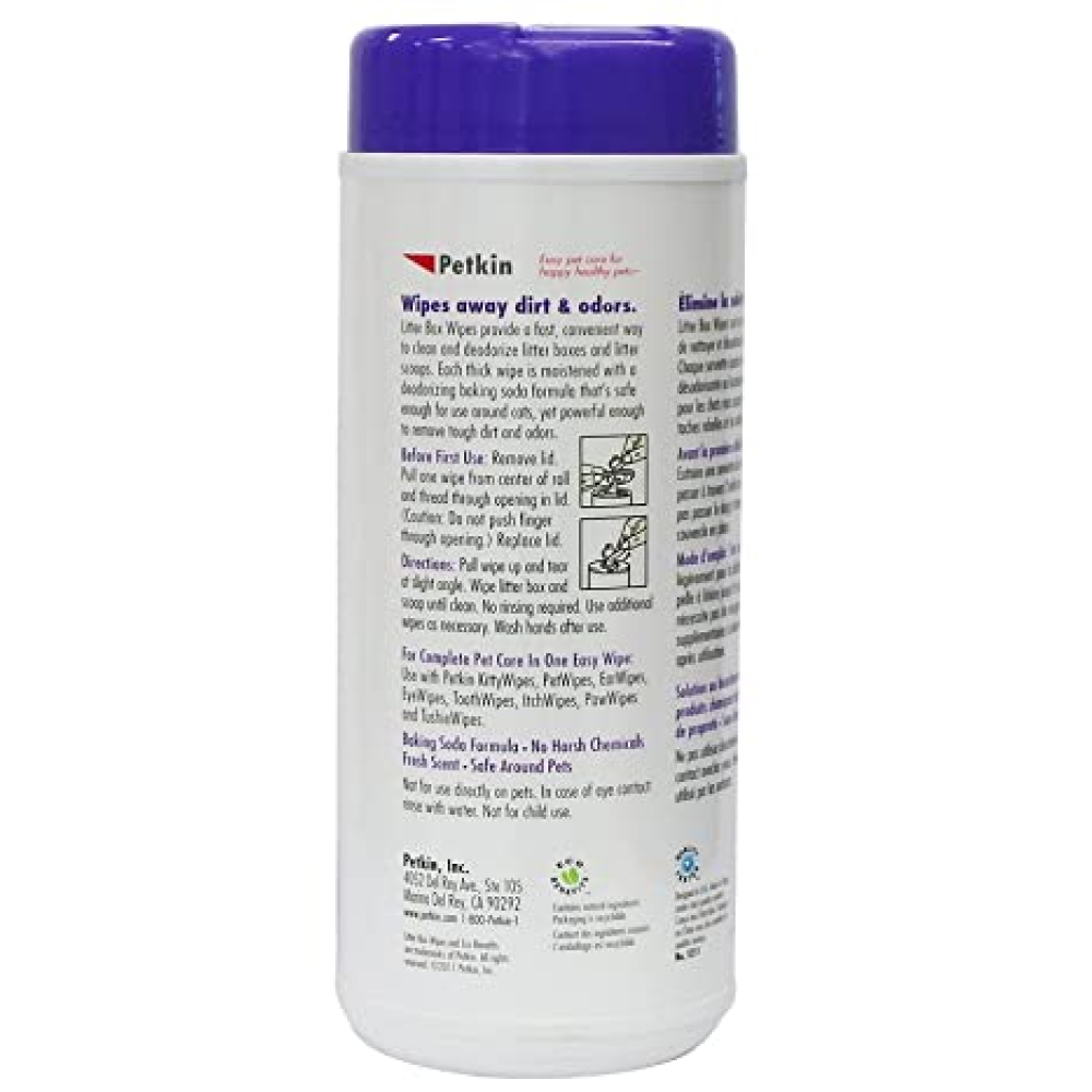 Petkin Litter Box Wipes for Cats (25.4x17.8cm)