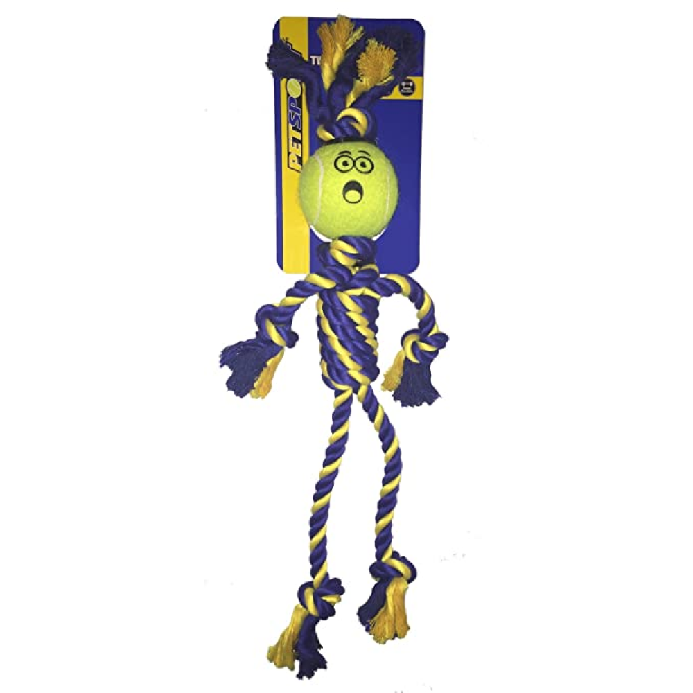 Petsport Braided Rope Rasta Man with Tennis Ball