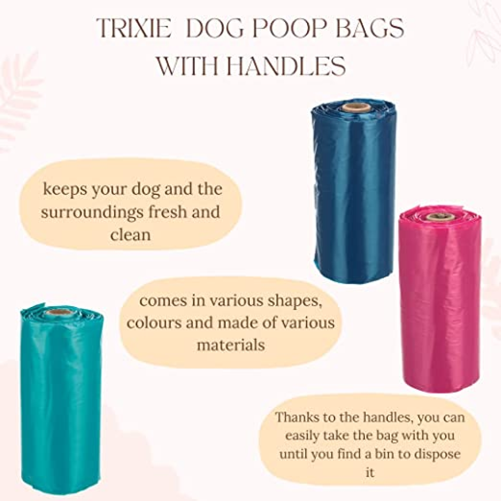 Trixie Poop Bags with Handles for Dogs (3 Rolls-Assorted)