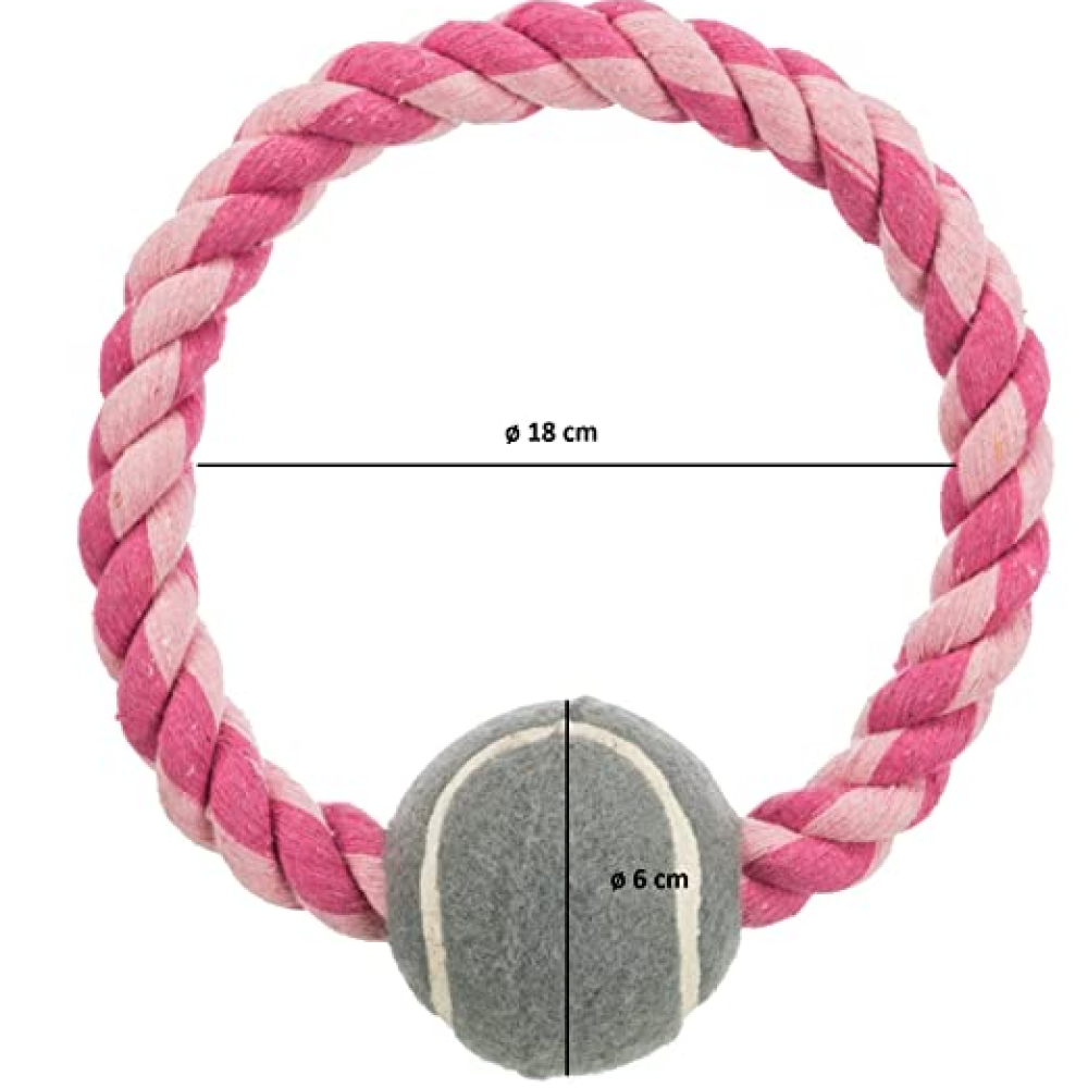 Trixie Rope Ring with Tennis Ball Toy for Dogs (Assorted)