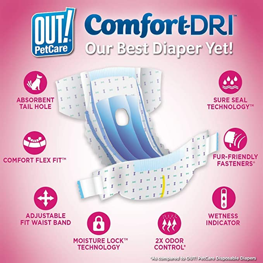 OUT! Disposable Female Dog Diapers (14 pcs)