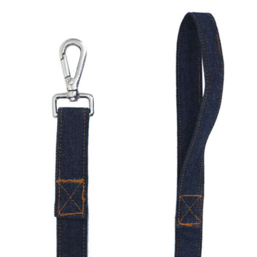 Mutt of Course Denim Dog Leash(Dark Blue)