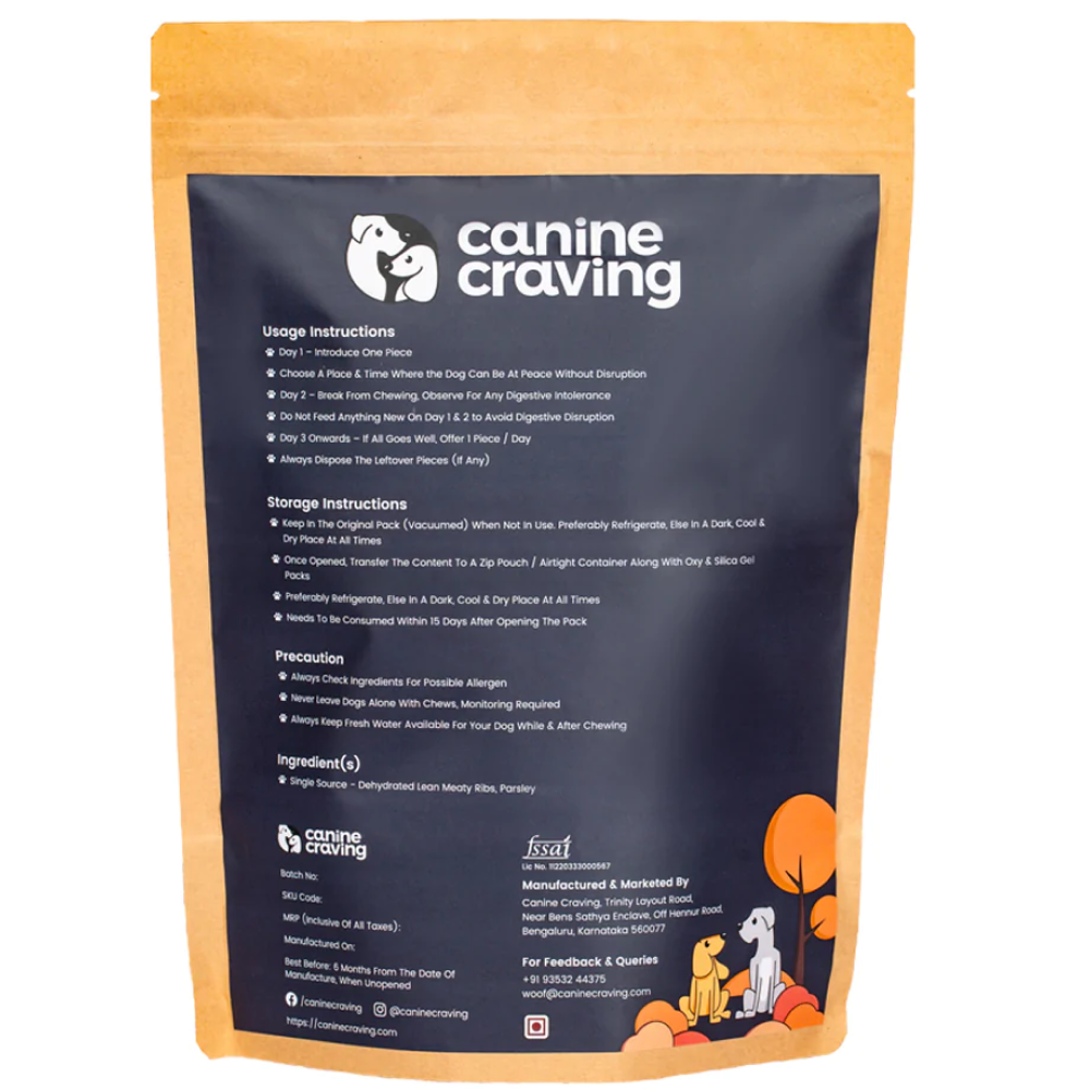 Canine Craving Dehydrated Grass-Fed Herb Lamb Ribs Dog Treat