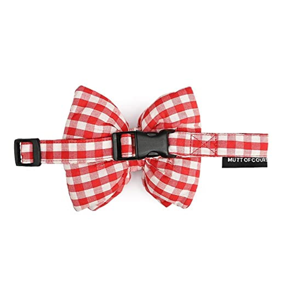 Mutt of Course Checkmate Red Bow Tie For Dogs
