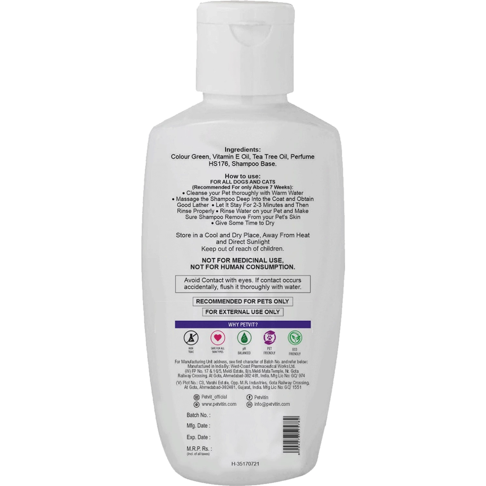 Petvit Anti-Tick - Flea - Larvae - Lice - Mosquito Shampoo for Pets (Buy 1 Get 1 Free)