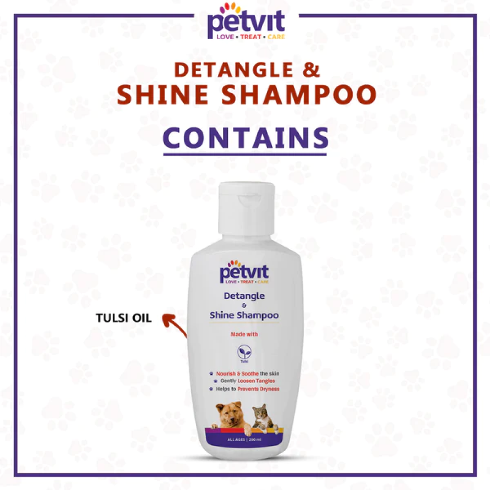 Petvit Detangle & Shine Pet Shampoo for Pets (Buy 1 Get 1 Free)