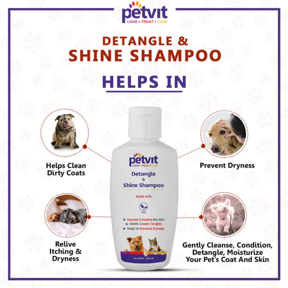 Petvit Detangle & Shine Pet Shampoo for Pets