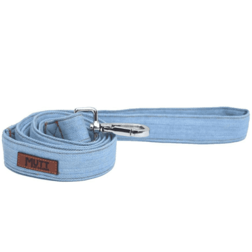 Mutt of Course Denim Leash for Dogs (Light Blue)