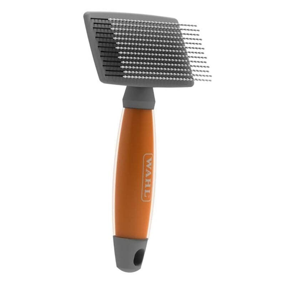 Wahl Self Cleaning Nylon Slicker Brush for Pets (Silver/Orange)